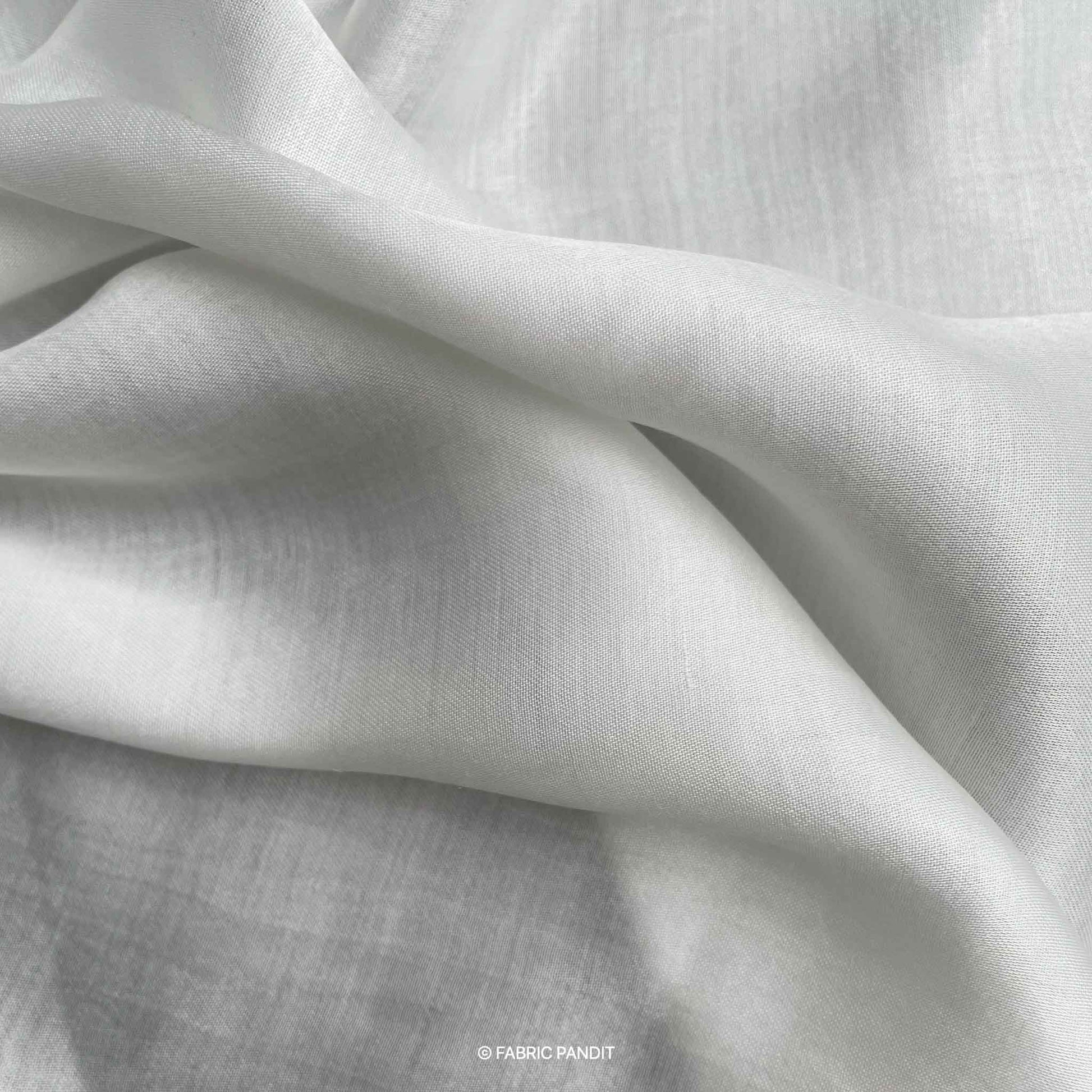 White Dyeable Pure Modal Satin Plain Fabric (Width 44 inches, 100